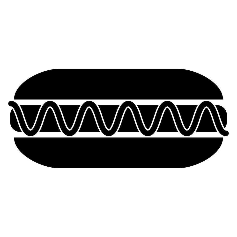 hot-dog couleur noire vecteur