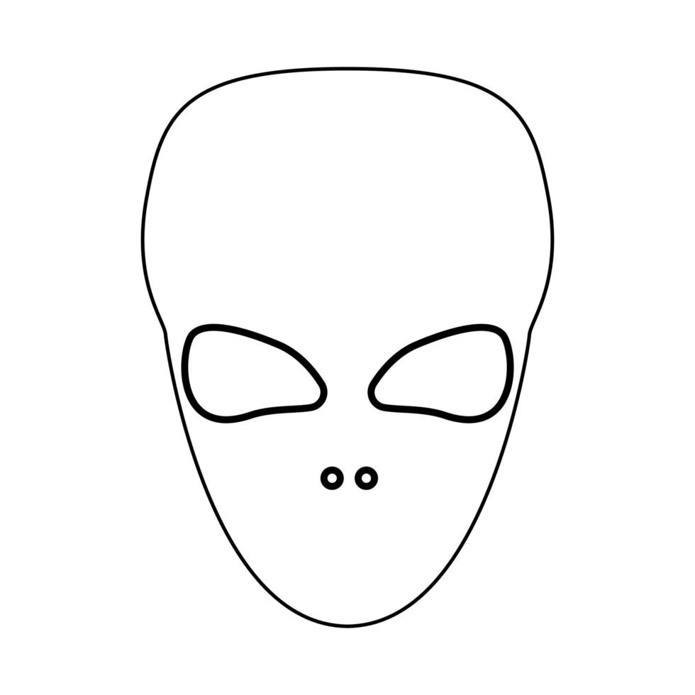 visage extraterrestre extraterrestre ou icône noire de la tête. vecteur
