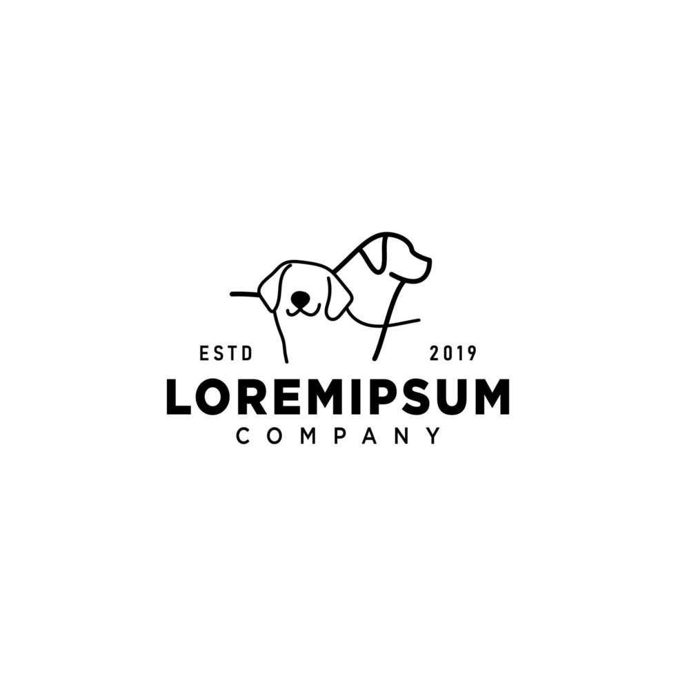 logo de soins pour animaux de compagnie avec style monoline vecteur