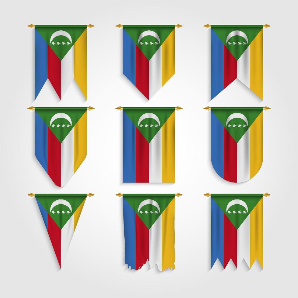 drapeau des comores sous différentes formes vecteur