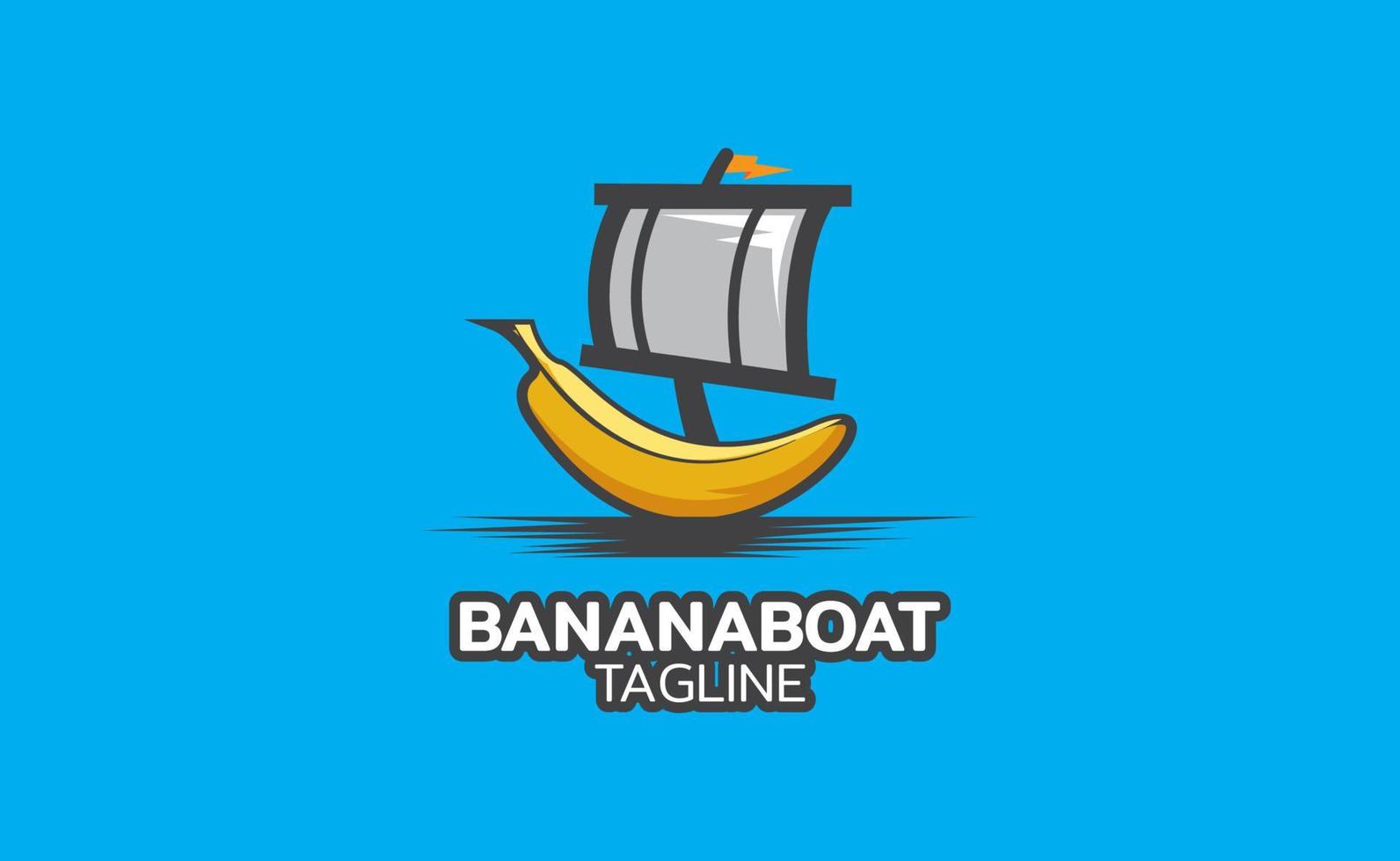 modèle de logo vectoriel illustration de bateau banane