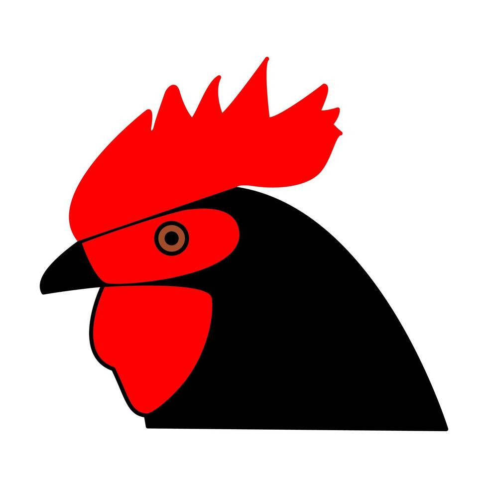 tête de coq l'icône noire de couleur noire. vecteur