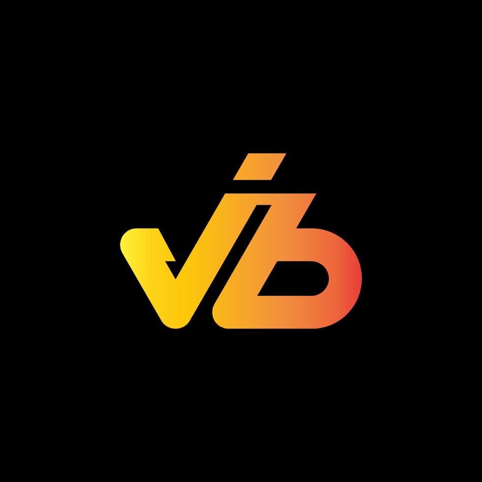modèle de logo monogramme lettres initiales jb vecteur