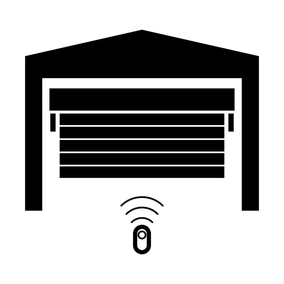 icône de porte de garage couleur noire illustration vectorielle image style plat vecteur