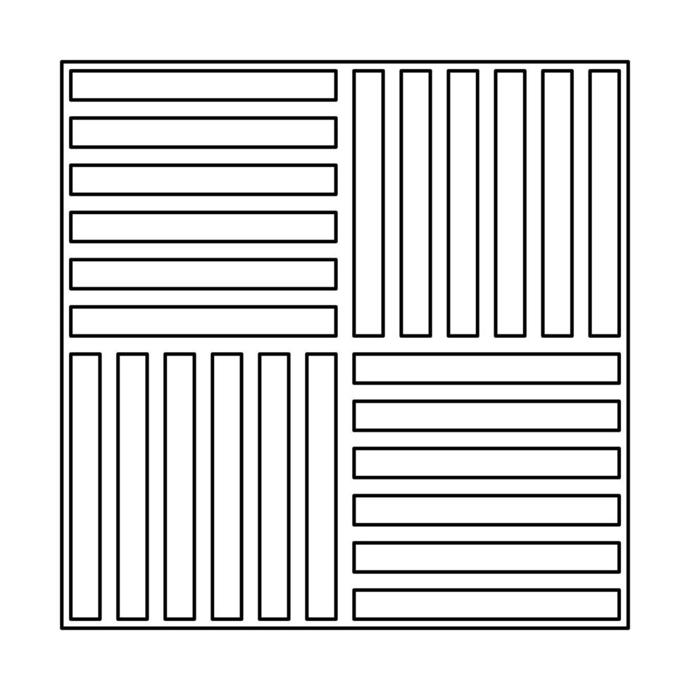 revêtement de sol stratifié contour contour ligne icône noir couleur illustration vectorielle image mince style plat vecteur