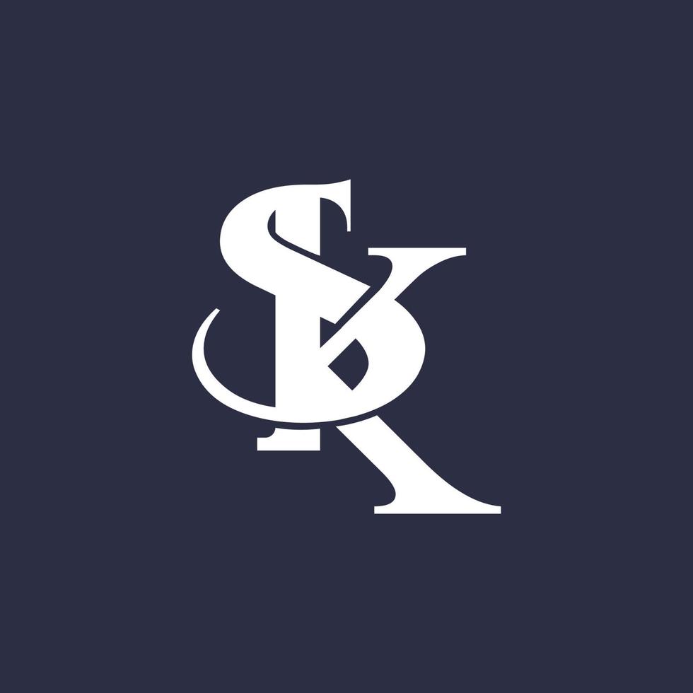 modèle de logo vectoriel sk lettres initiales monogramme