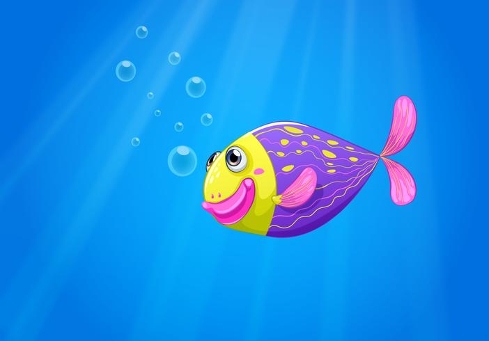 Un poisson coloré sous la mer vecteur