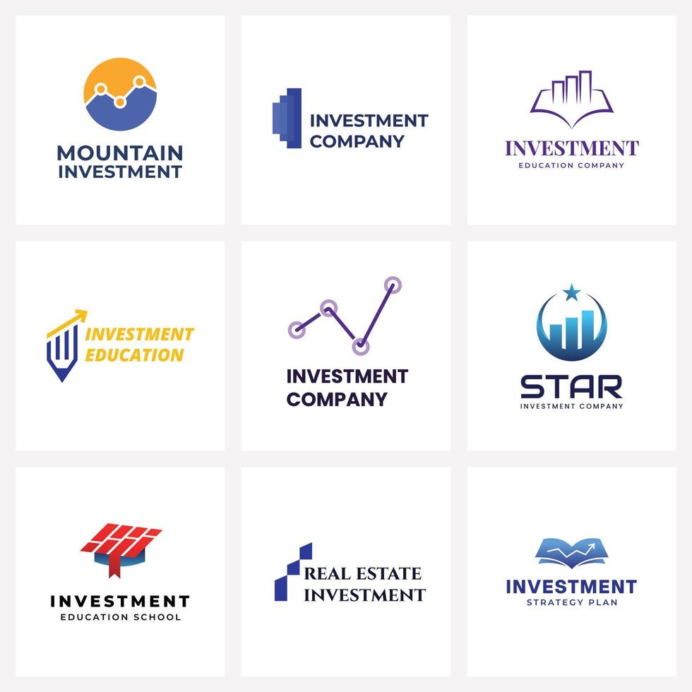 pack de conception de logo d'investissement financier vecteur