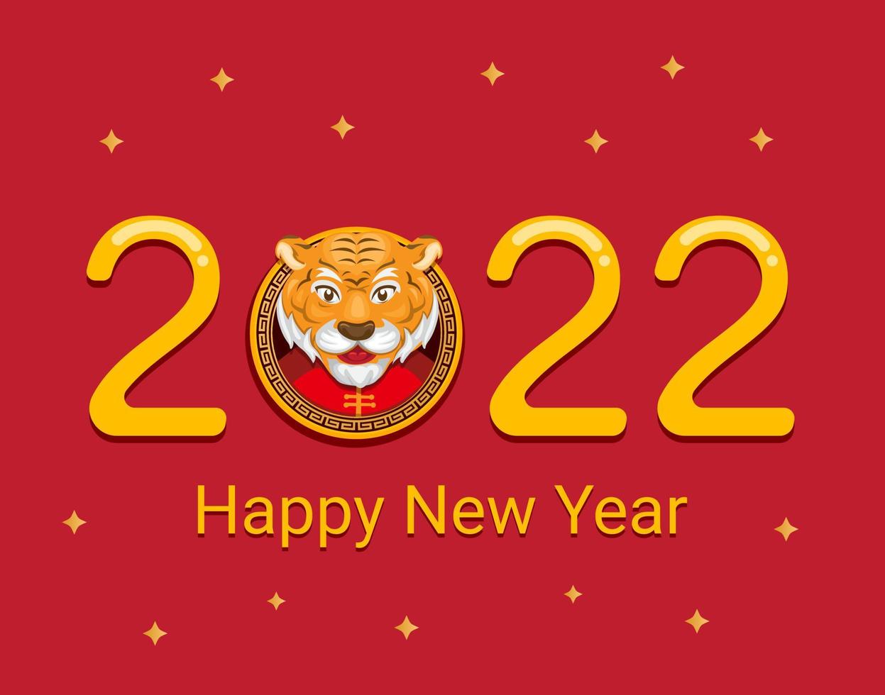 2022 nouvel an chinois avec vecteur d'illustration de mascotte de tigre d'eau
