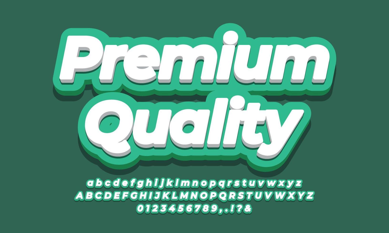 texte de qualité premium marketing vert 3d vecteur