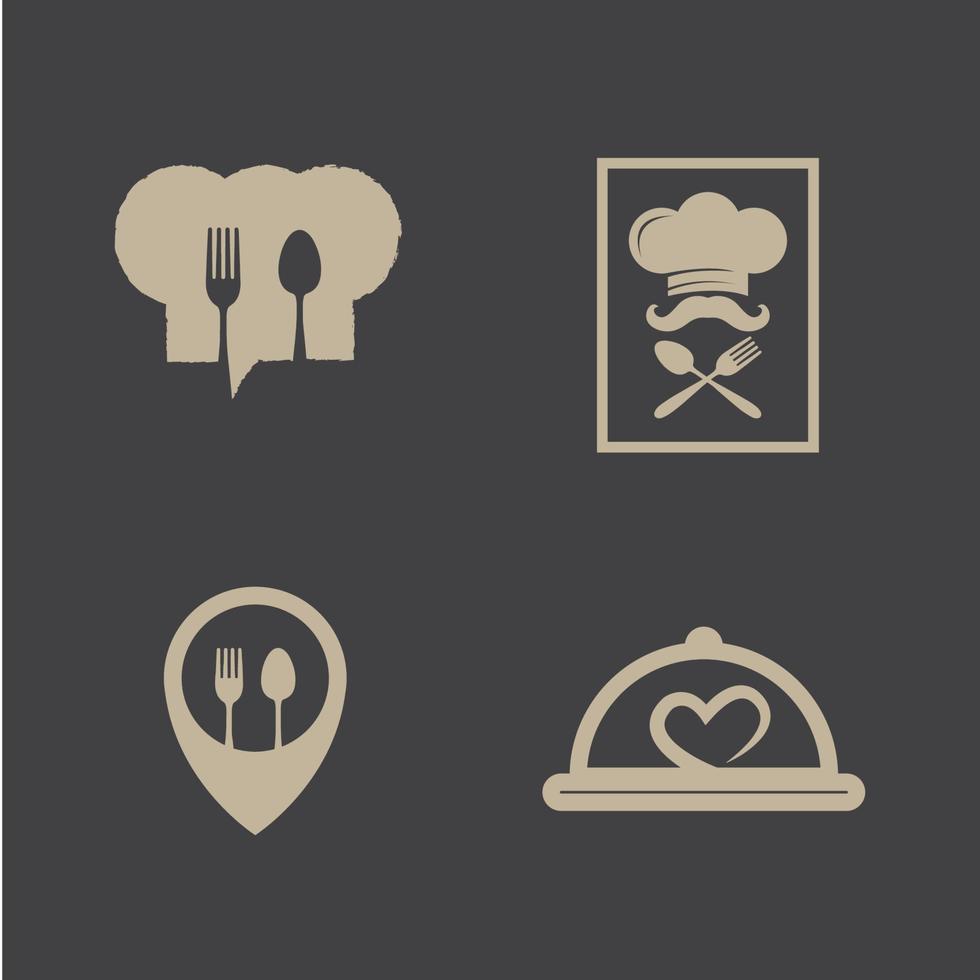 Forfaits de modèles de conception de logo d'icône de restaurant vecteur