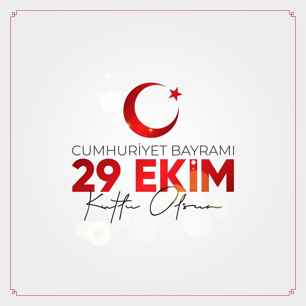 29 ekim cumhuriyet bayram kutlu olsun. 29 octobre jour de la république de turquie. vecteur