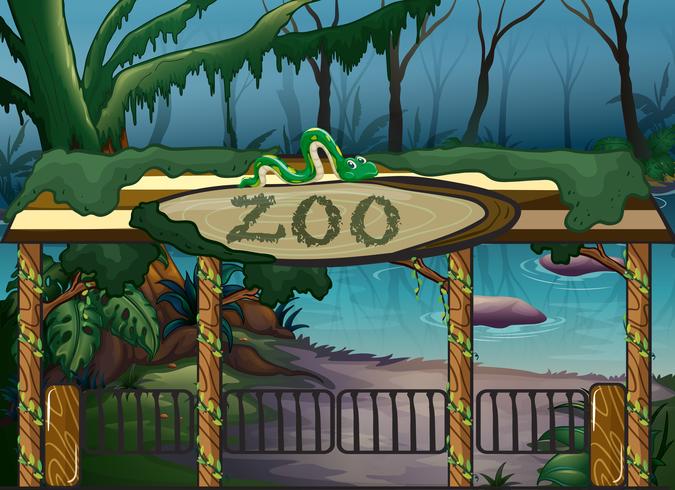 Un zoo et une rivière vecteur