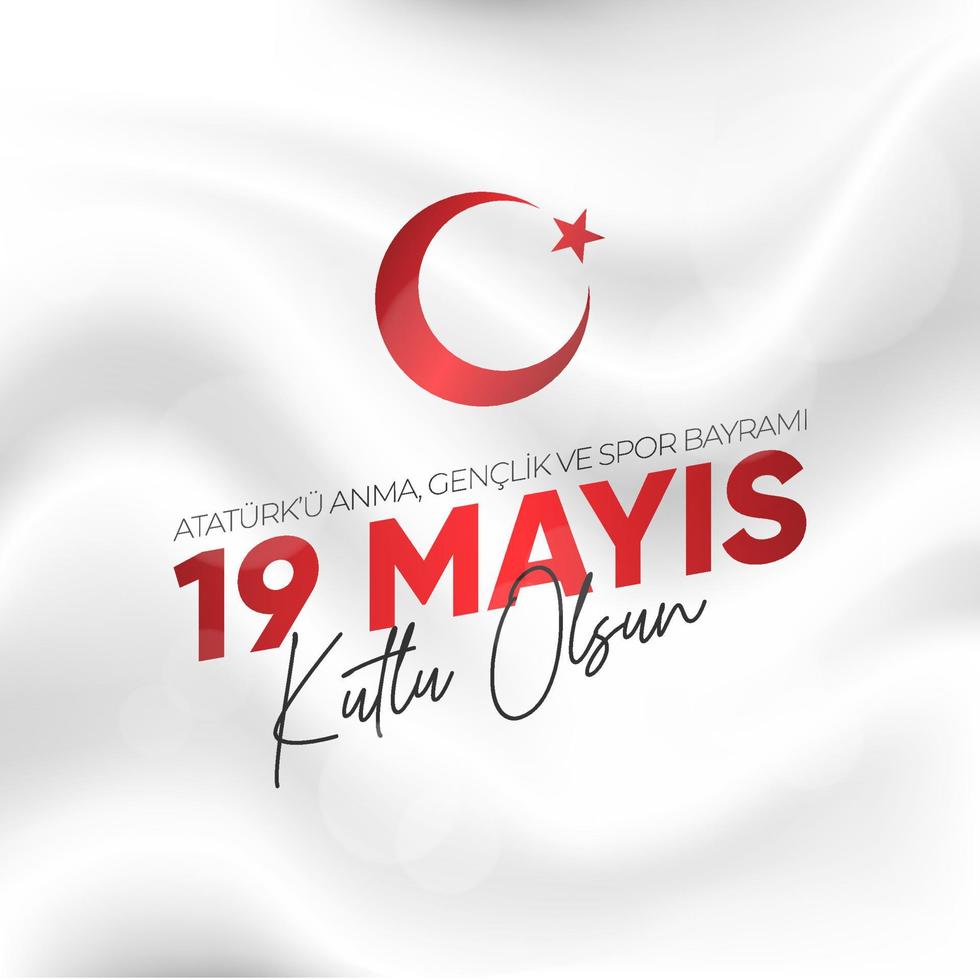 19 mayis ataturk'u anma, genclik ve spor bayrami. 19 mai commémoration d'ataturk, journée de la jeunesse et des sports. vecteur