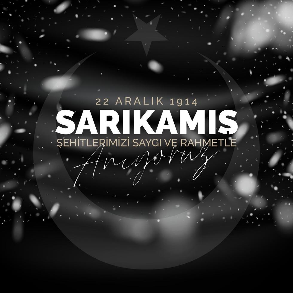 22 décembre commémoration des sarikamis. respect et commémoration. vecteur