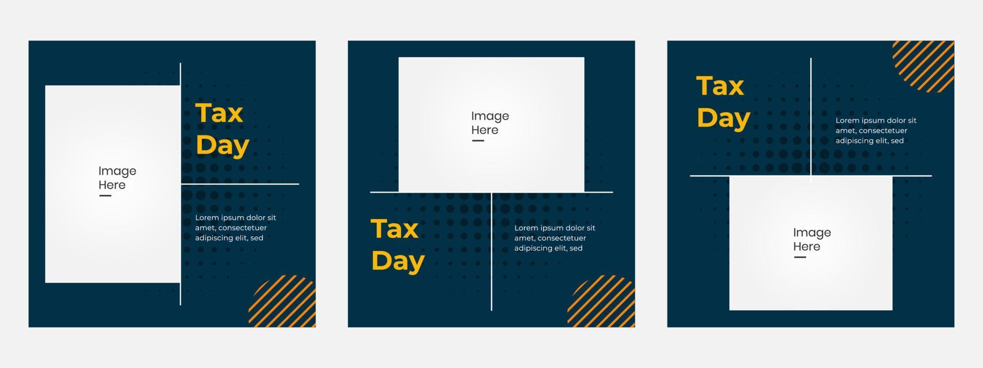 définir le jour de l'impôt numérique de la bannière, adapté aux médias sociaux post. campagne. mise en page vectorielle vecteur