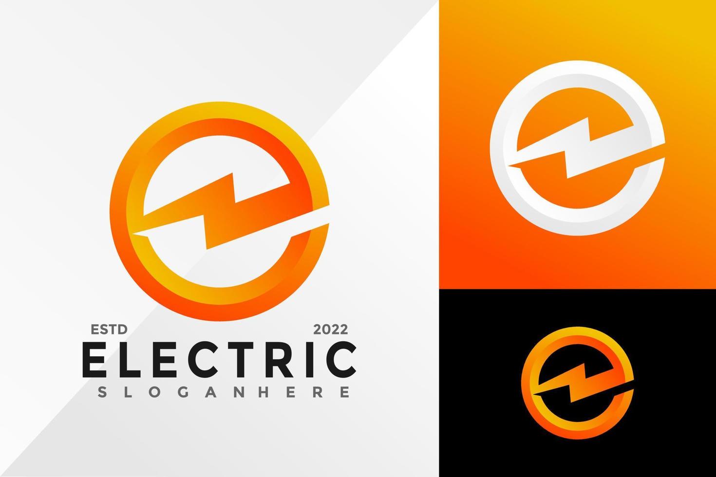 lettre e electirc bold logo design modèle d'illustration vectorielle vecteur