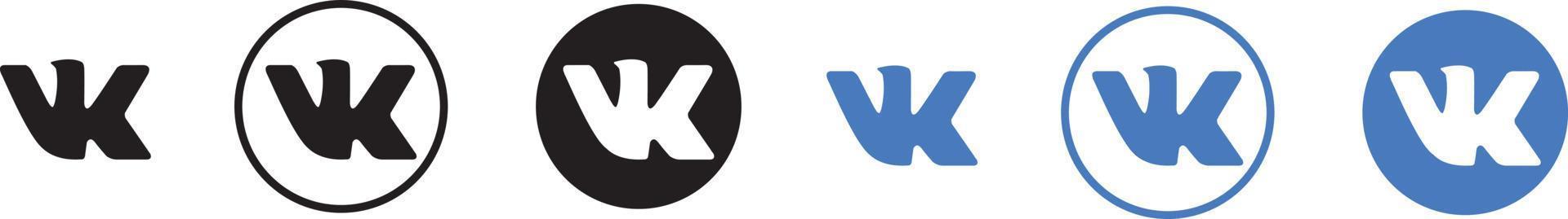 logo vkontakte mis en forme différente sur fond blanc vecteur