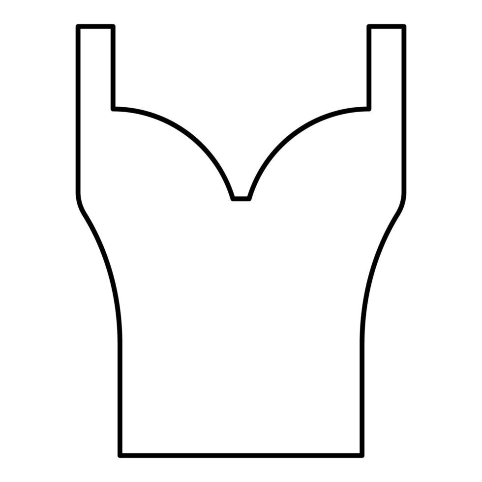 corset torse femme vêtements lingerie vêtement contour contour icône noir couleur illustration vectorielle image de style plat vecteur