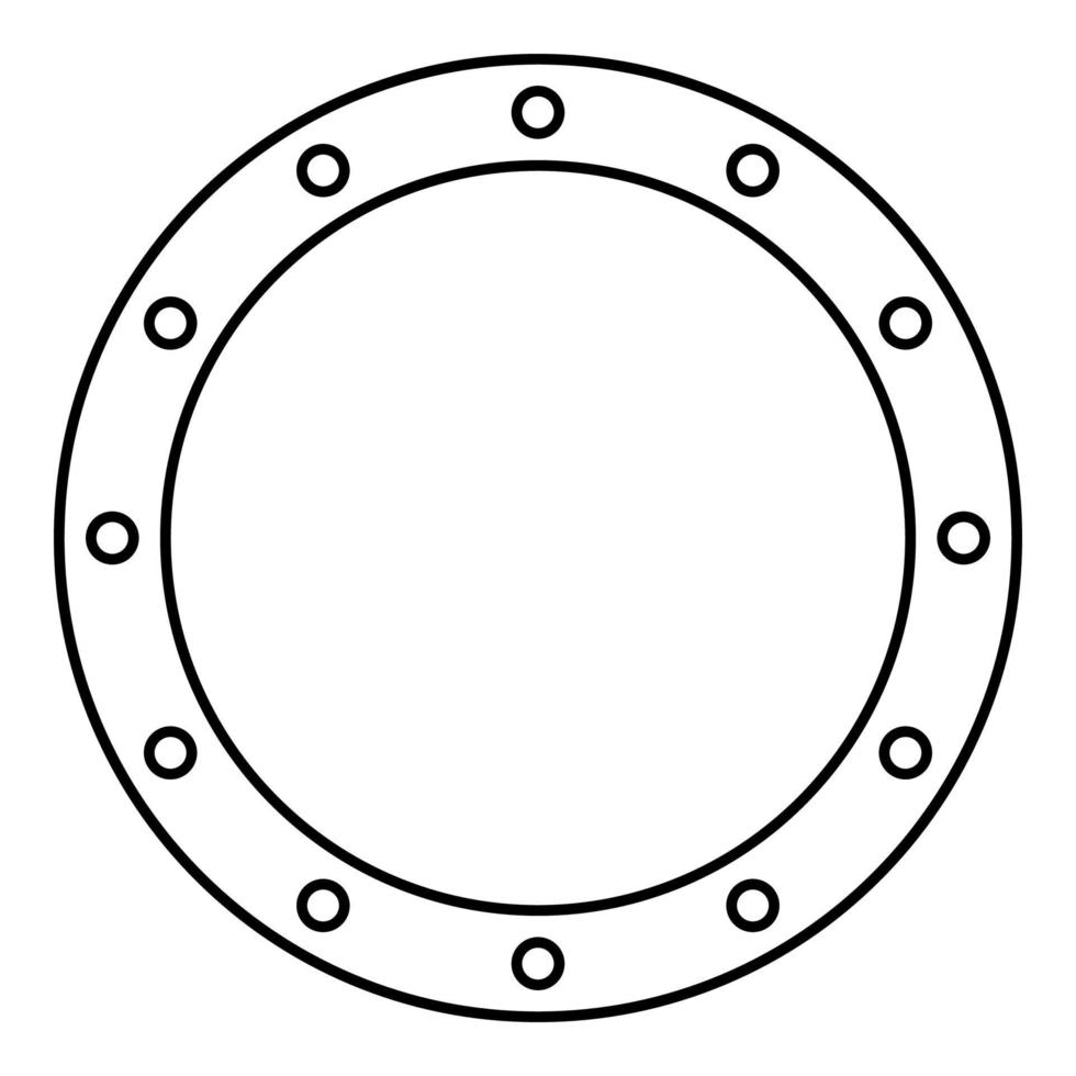 joint en caoutchouc avec trous oeillet joint fuite joint torique reten contour contour icône illustration vectorielle de couleur noire image de style plat vecteur