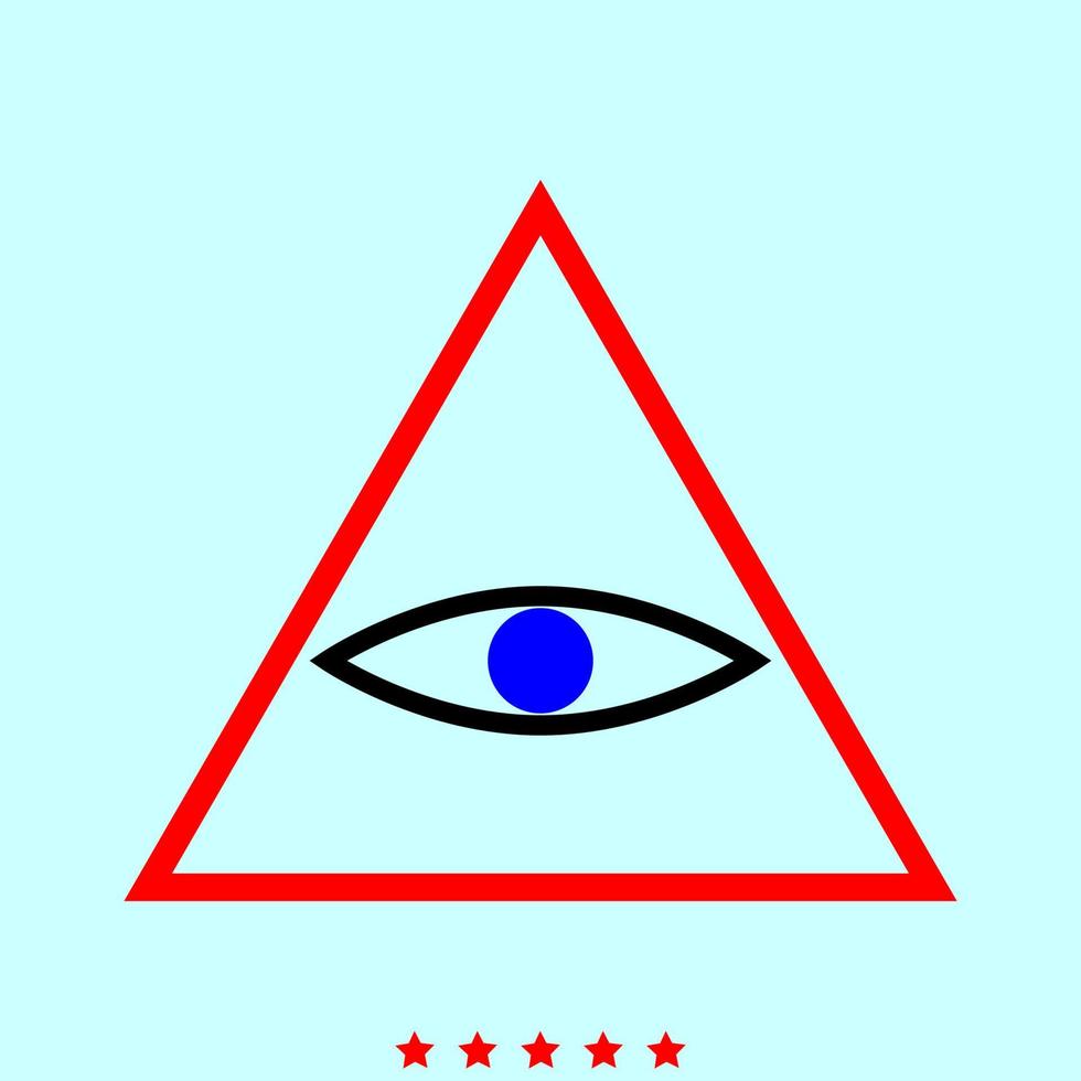 symbole de l'œil qui voit tout, c'est l'icône. vecteur