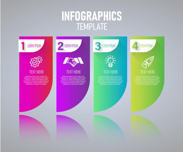 Modèle de conception infographie coloré, éléments abstraits de grah avec étapes. illustration vectorielle vecteur