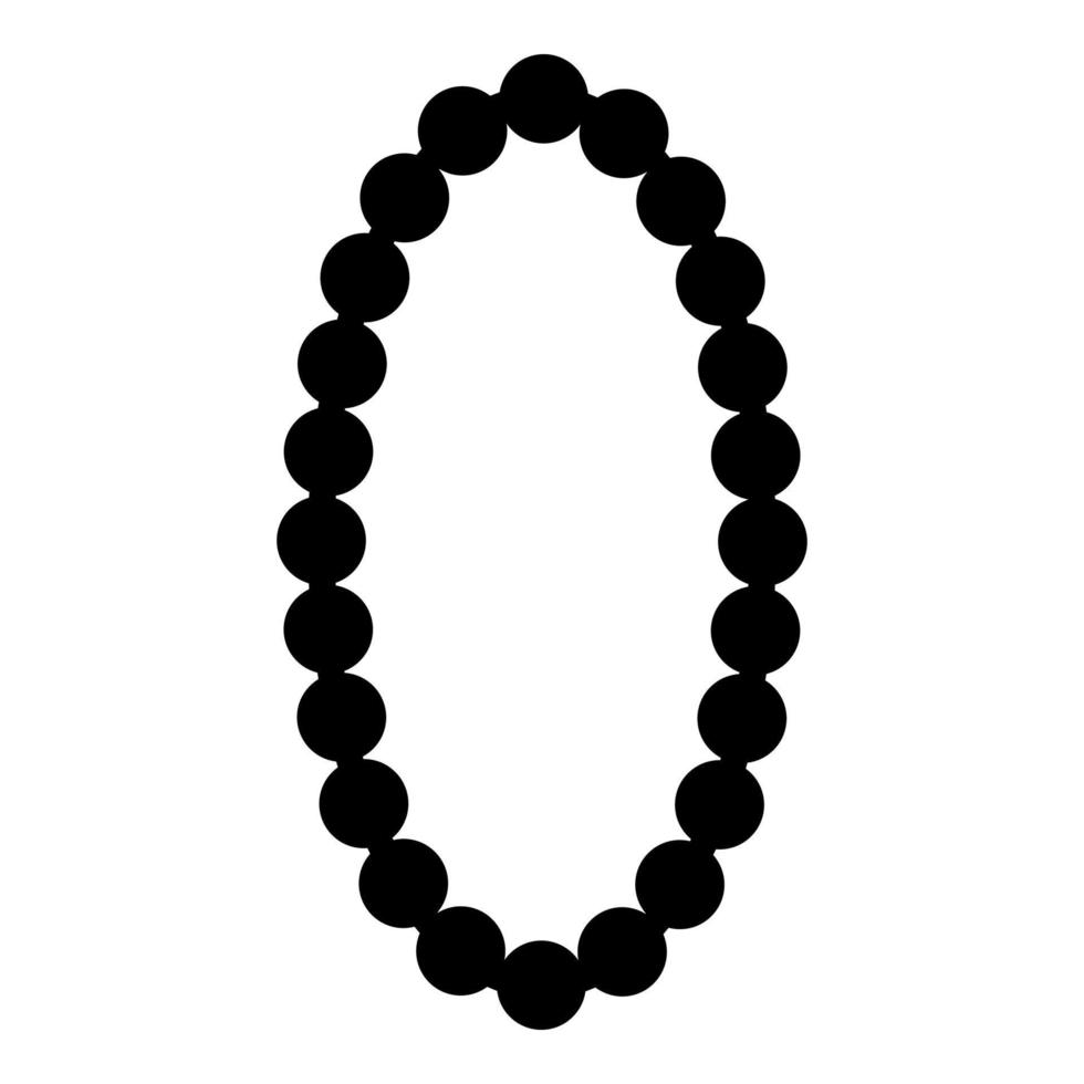 collier bijoux en perles avec perle perle bijouterie parure icône illustration vectorielle de couleur noire image de style plat vecteur