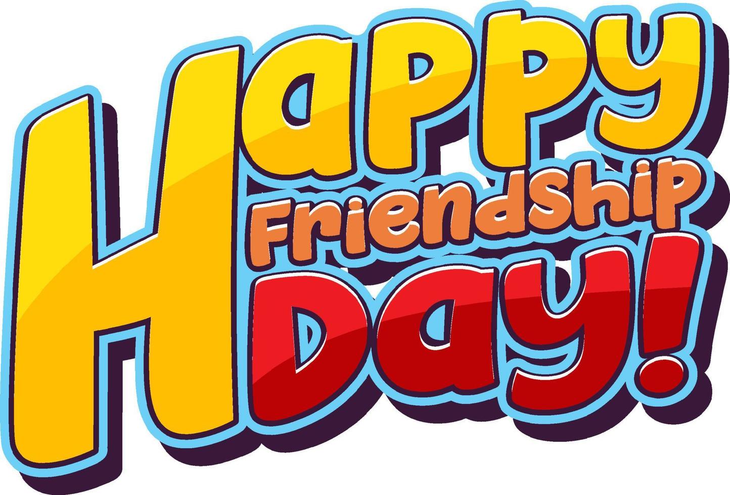 logo de mot joyeux jour de l'amitié sur fond blanc vecteur