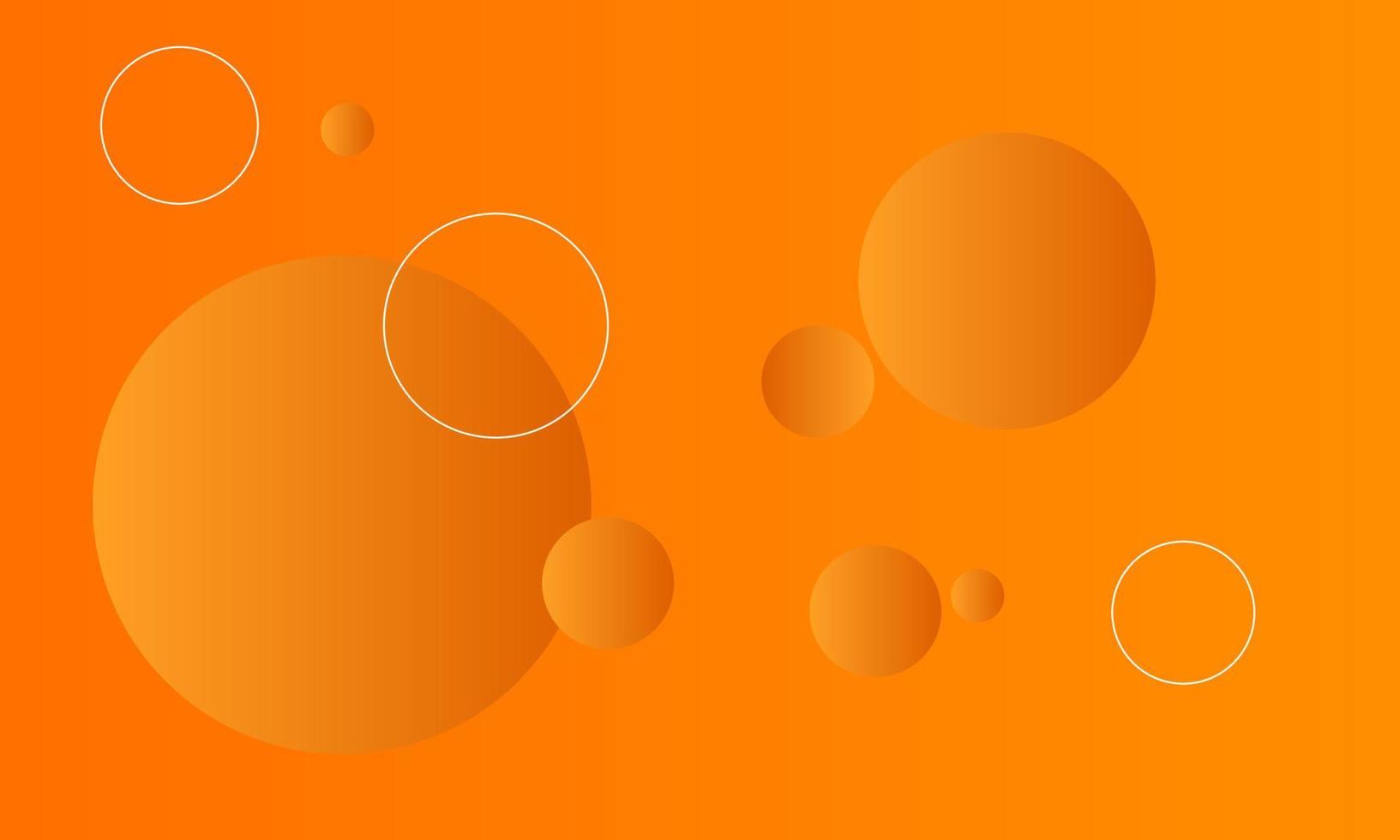 fond de bulle orange avec ligne blanche, fond orange dégradé, fond de cercle, fond fluide, ligne blanche de cercle vecteur