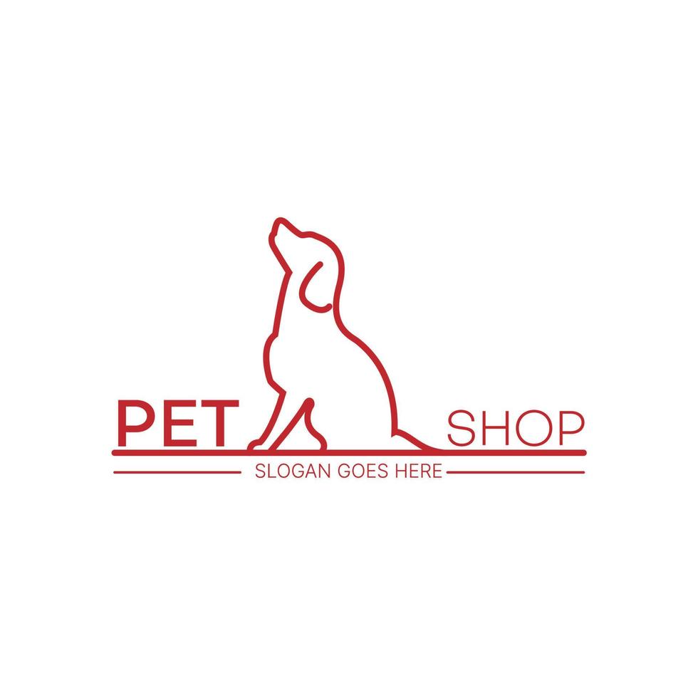 modèle de conception de logo d'animalerie de chien. illustration vectorielle vecteur