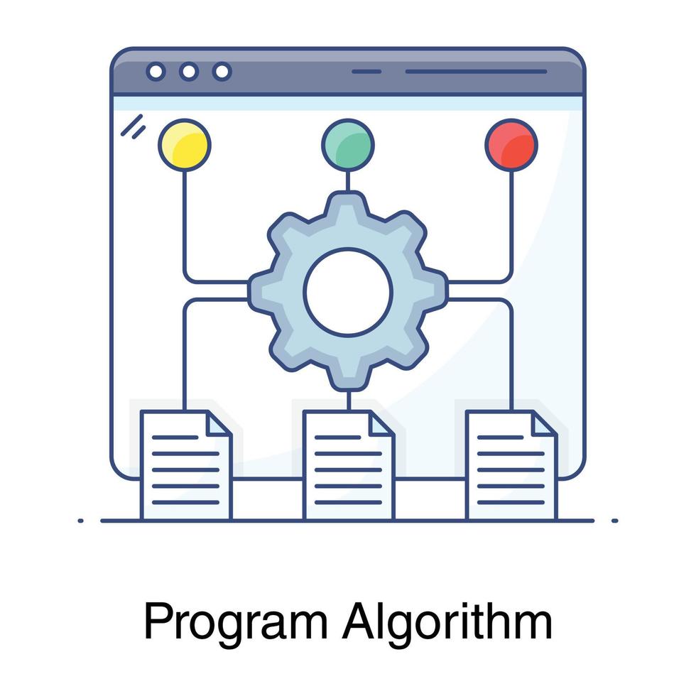 conception d'icône d'algorithme de programme, vecteur de flux de travail Web