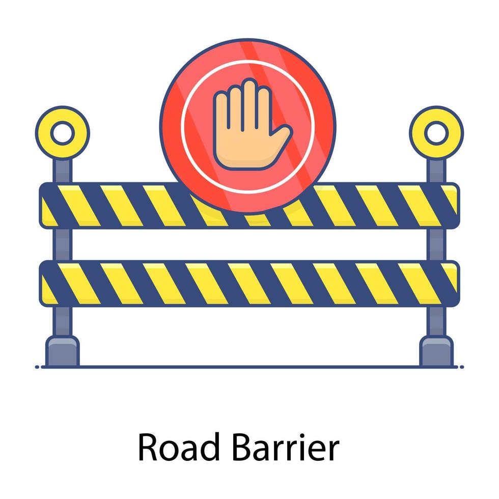 obstacle avec un geste de la main représentant l'icône de la barrière routière vecteur