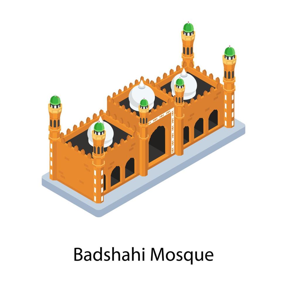 concepts de mosquée badshahi vecteur