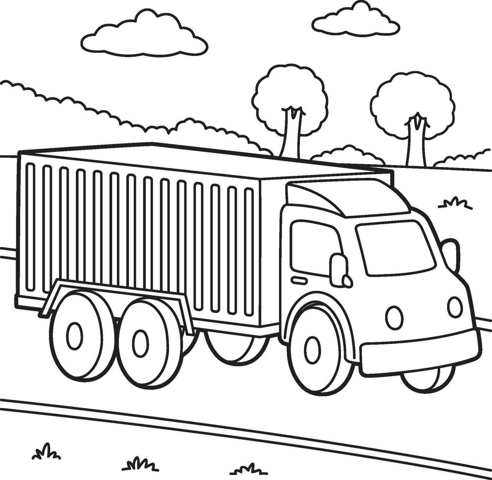 coloriage de camion pour les enfants vecteur