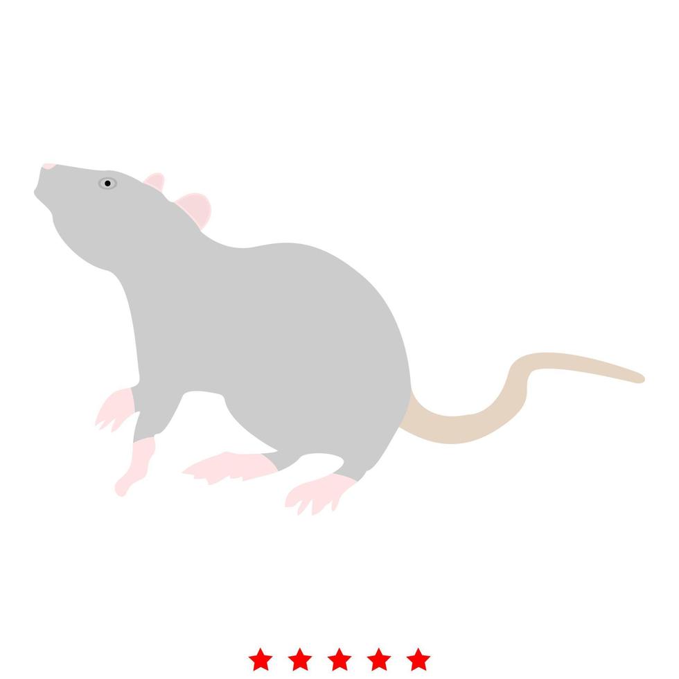 style de remplissage de couleur d'illustration d'icône de rat vecteur