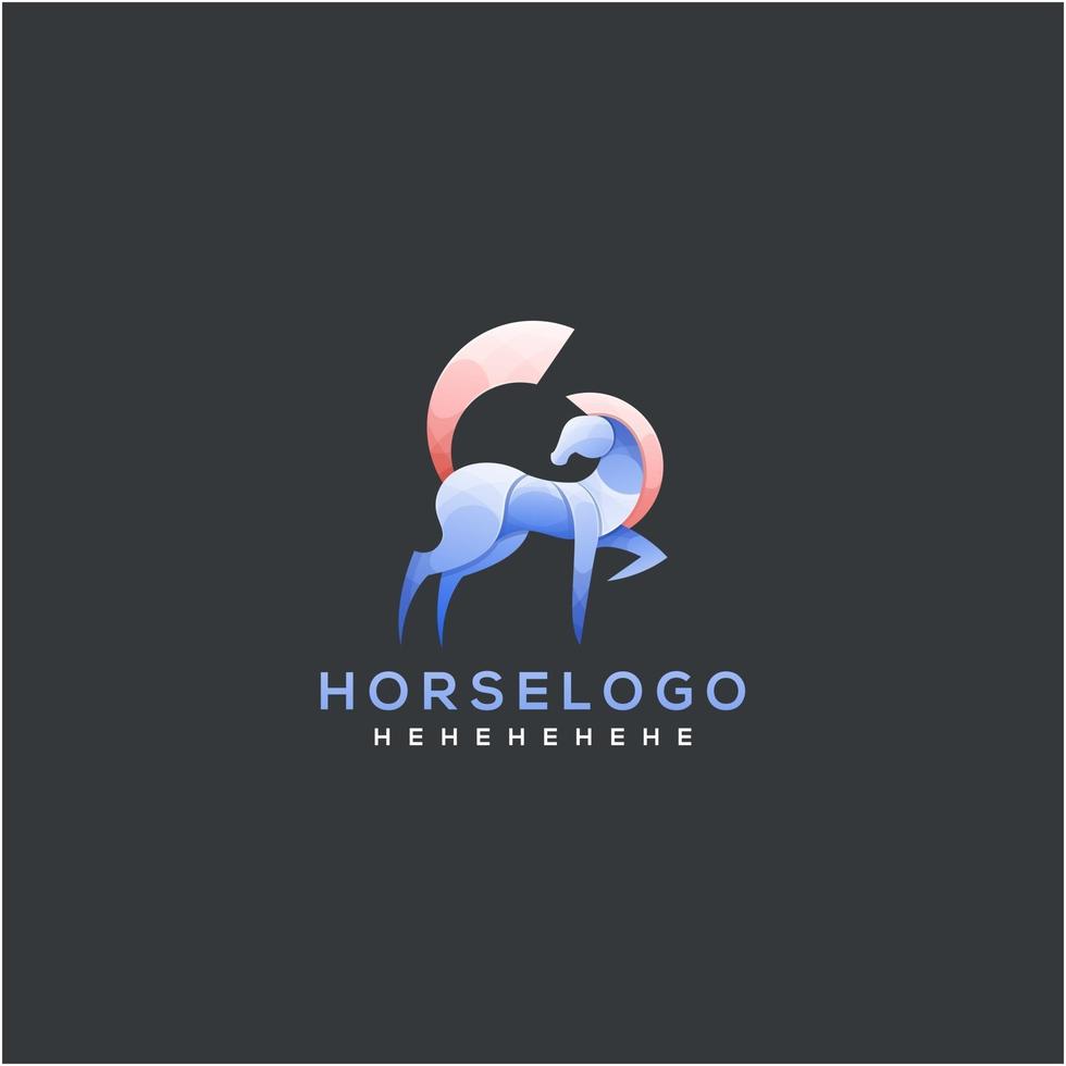 illustration de conception de logo coloré de cheval vecteur