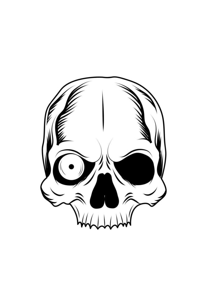 crâne avec illustration vectorielle d'un œil vecteur