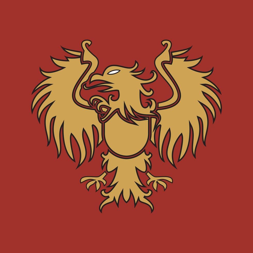 logo aigle royal doré vecteur