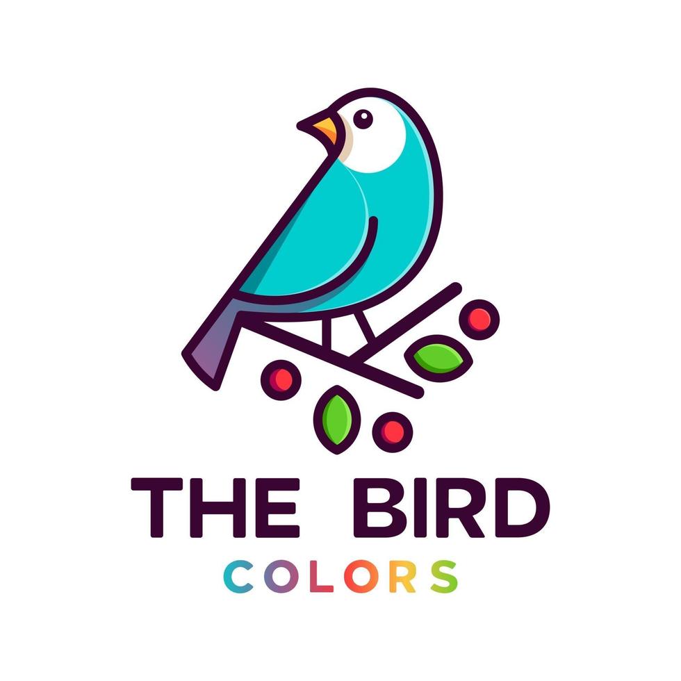 logo oiseau coloré vecteur