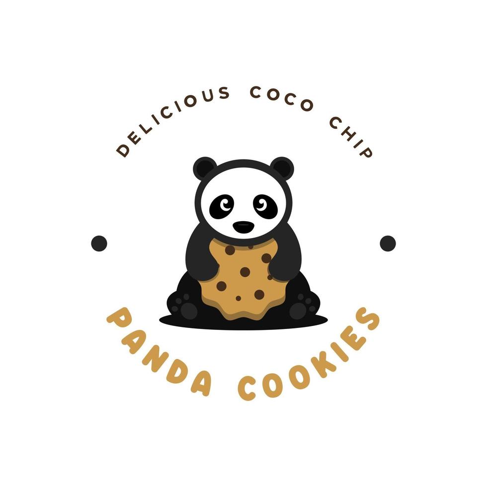 logo de biscuits panda vecteur