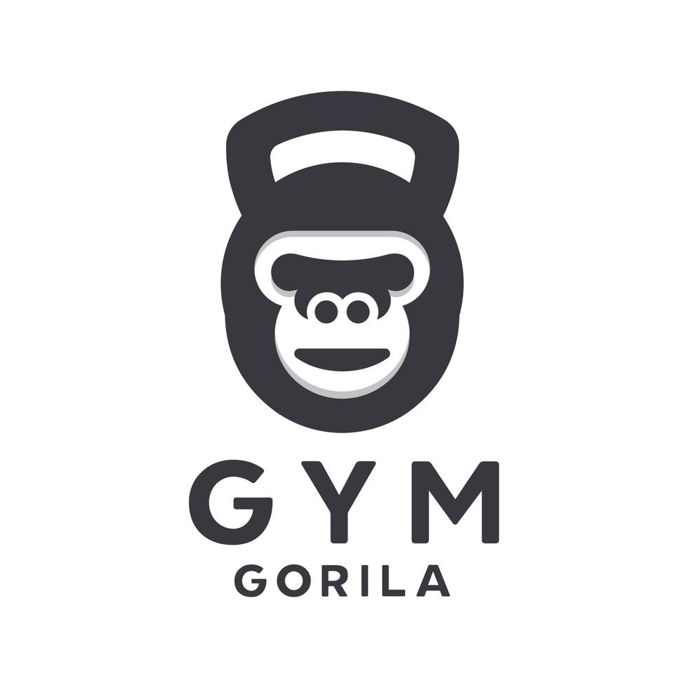 logo de gorille de gym vecteur