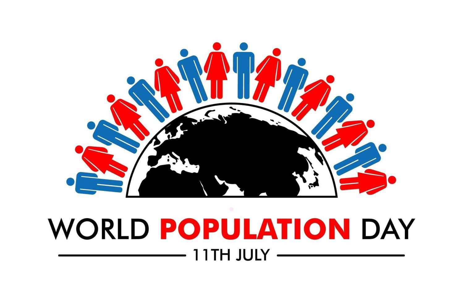 image vectorielle de la journée mondiale de la population le 11 juillet vecteur