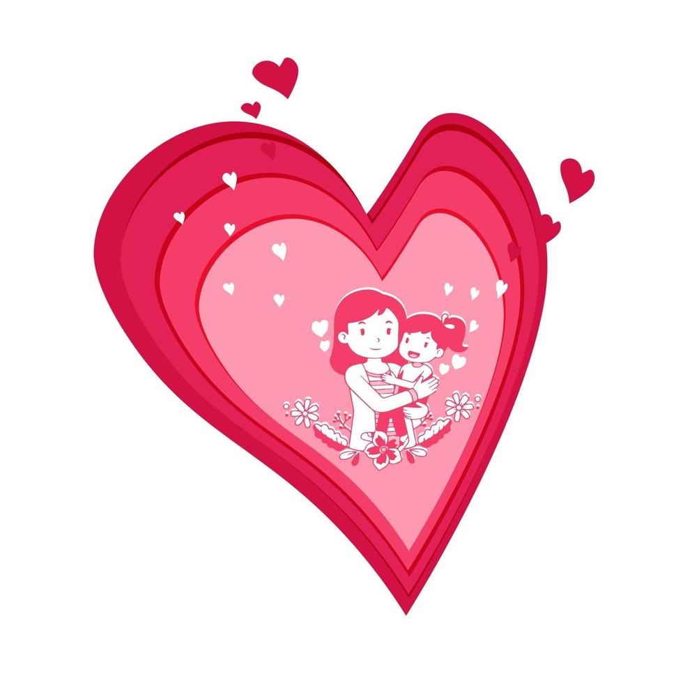 image vectorielle d'illustration du thème de la fête des mères heureuse en couleur rose vecteur