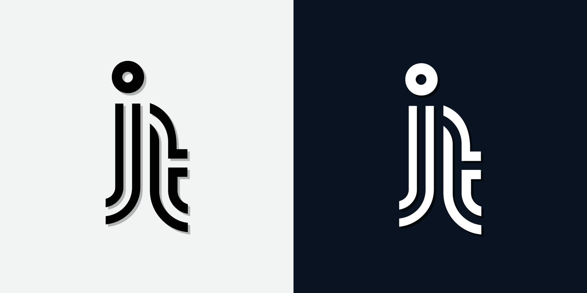 logo de la lettre initiale abstraite moderne jt. vecteur
