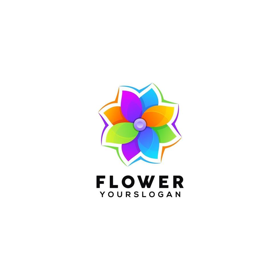 modèle de conception de logo coloré fleur vecteur