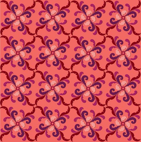 Motif de lignes orientales Ornement floral abstrait Fond tissu Swirl vecteur