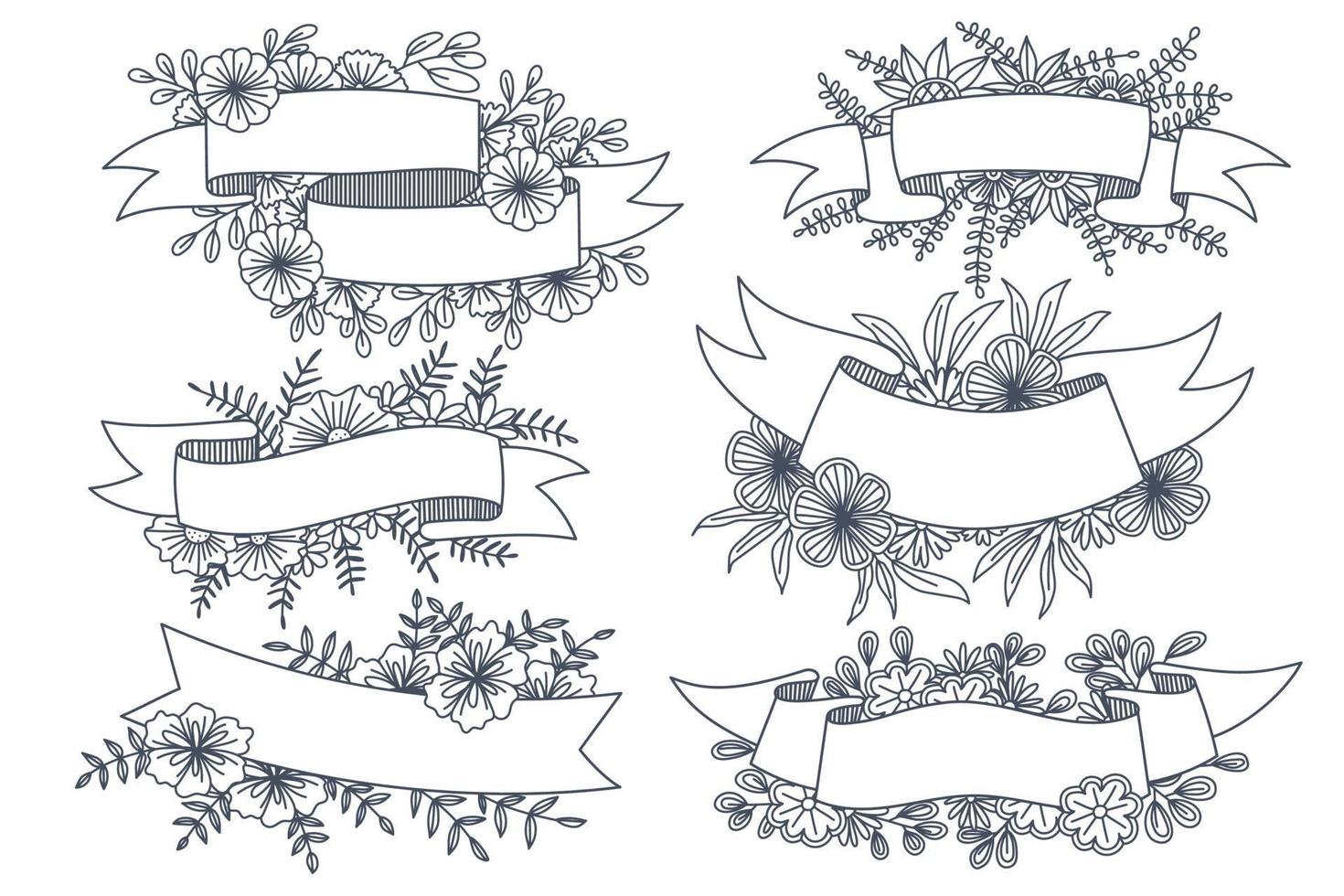 divers styles de cadres de fleurs sont conçus pour être utilisés dans les dessins animés et les illustrations vecteur