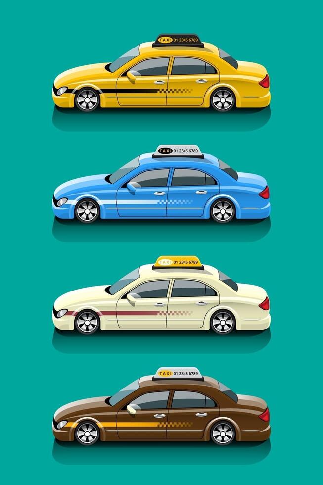 maquette de service de voiture de taxi pour les marques et les jeux de voiture. vecteur