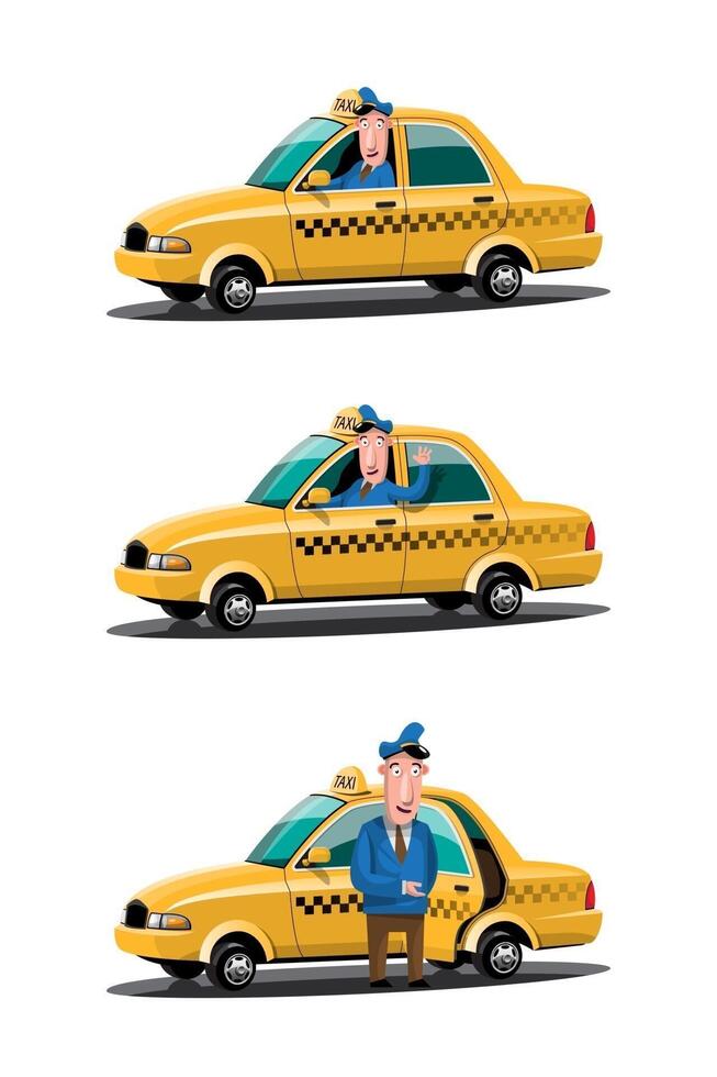 maquette de service de voiture de taxi pour les marques et les jeux de voiture. vecteur