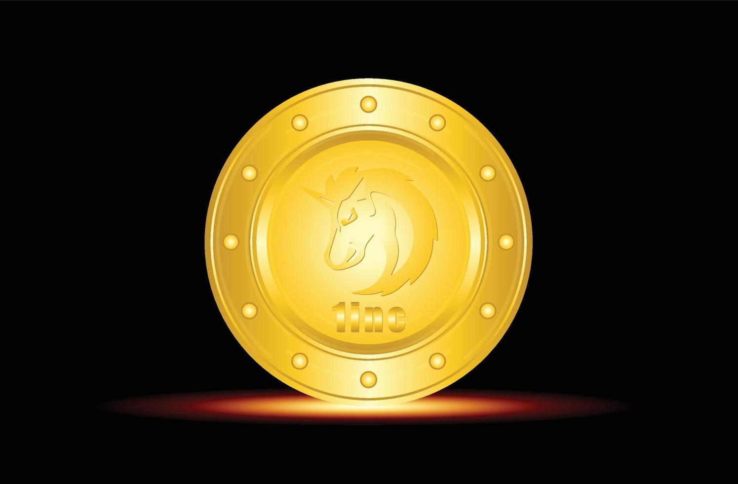 Symbole d'or de la crypto-monnaie de 1 pouce vecteur